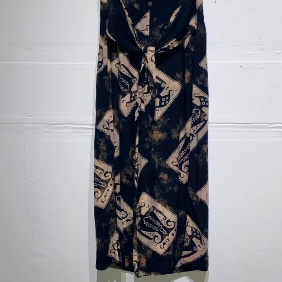 Vintage Black and cream super wide leg jumpsuit - Picture 9 of 13